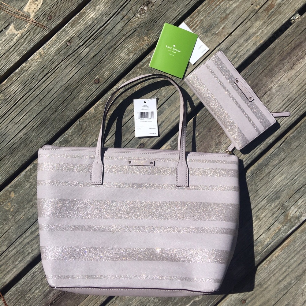 Purple/Gray Kate Spade ♠️ purse w/ matching Wallet
